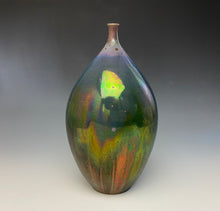 Load image into Gallery viewer, Crystalline Glazed Teardrop Vase in Ruby Galaxy