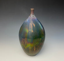 Load image into Gallery viewer, Crystalline Glazed Teardrop Vase in Ruby Galaxy