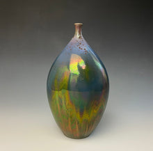 Load image into Gallery viewer, Crystalline Glazed Teardrop Vase in Ruby Galaxy