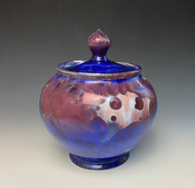 Load image into Gallery viewer, Crystalline Glazed Jar in Ruby and Blue