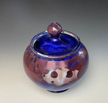 Load image into Gallery viewer, Crystalline Glazed Jar in Ruby and Blue
