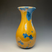 Load image into Gallery viewer, Blue and Orange Crystalline Glazed Vase