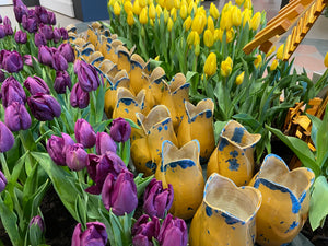 Tulip Vase- Blue and Orange #14