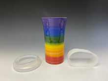 Load image into Gallery viewer, Rainbow Travel Mug - Purple Rim