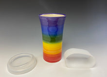 Load image into Gallery viewer, Rainbow Travel Mug - Purple Rim