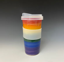 Load image into Gallery viewer, Rainbow Travel Mug - Red Rim