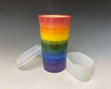 Load image into Gallery viewer, Rainbow Travel Mug - Red Rim