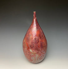 Load image into Gallery viewer, Ruby Crystalline Teardrop Vase
