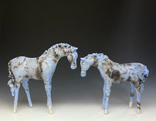 Load image into Gallery viewer, Blue Horsehair Raku Horse 789