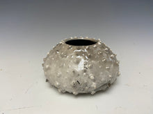 Load image into Gallery viewer, Mini White Crackle Raku Urchin Air Plant Vase