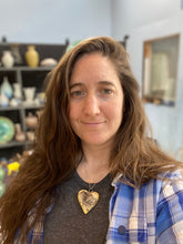 Load image into Gallery viewer, Custom Horsehair Raku Heart Pendant