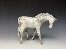 Load image into Gallery viewer, White Crackle Raku Horse 881
