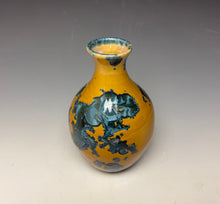 Load image into Gallery viewer, Blue and Orange Crystalline Mini Vase 3
