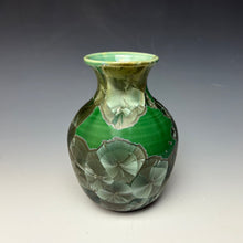 Load image into Gallery viewer, Crystalline Glazed Vase in Green Galaxy
