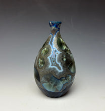 Load image into Gallery viewer, Cobalt Galaxy Crystalline Glazed Mini Vase 4
