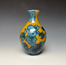 Load image into Gallery viewer, Blue and Orange Crystalline Mini Vase 3
