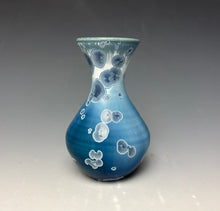 Load image into Gallery viewer, Crystalline Glazed Mini Vase in Atlantic Storm Blue
