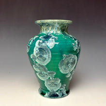 Load image into Gallery viewer, Aqua Crystalline Glazed Vase

