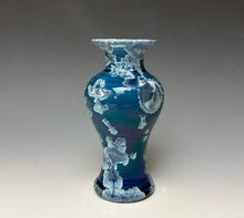 Load image into Gallery viewer, Crystalline Glazed Mini Vase in Atlantic Storm Blue 6
