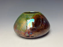 Load image into Gallery viewer, Copper Green Mini Raku AirPlant Vase #5
