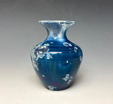 Load image into Gallery viewer, Crystalline Glazed Mini Vase in Atlantic Storm Blue
