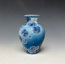 Load image into Gallery viewer, Crystalline Glazed Mini Vase in Atlantic Storm Blue 2
