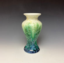 Load image into Gallery viewer, Crystalline Vase in Ivory, Green and Blue

