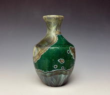 Load image into Gallery viewer, Green Galaxy Crystalline Glazed Mini Vase 3
