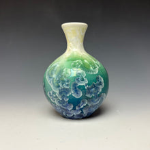 Load image into Gallery viewer, Crystalline Mini Vase in Ivory, Green and Blue 2
