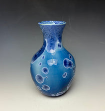 Load image into Gallery viewer, Crystalline Glazed Vase in Atlantic Storm Blue
