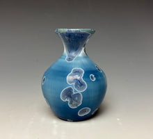 Load image into Gallery viewer, Crystalline Glazed Mini Vase in Atlantic Storm Blue 5
