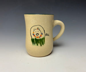 Hula Pig Mug- Blue Green