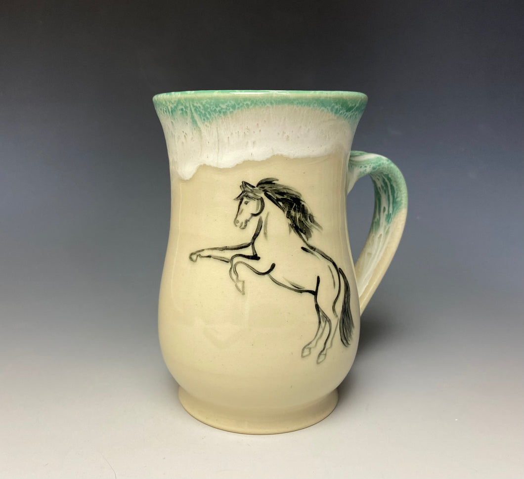 Rearing Horse Mug - Bermuda Green