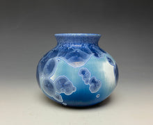 Load image into Gallery viewer, Crystalline Glazed Mini Vase in Atlantic Storm Blue
