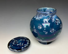 Load image into Gallery viewer, Crystalline Glazed Jar in Atlantic Storm Blue #2
