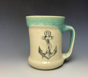 Anchor Mug- Seafoam Green #2