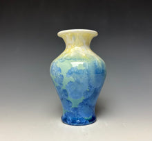 Load image into Gallery viewer, Crystalline Mini Vase in Ivory and Teal
