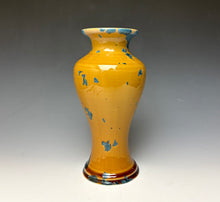 Load image into Gallery viewer, Blue and Orange Crystalline Glazed Vase
