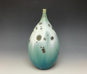 Wintergreen Crystalline Glazed Teardrop Vase