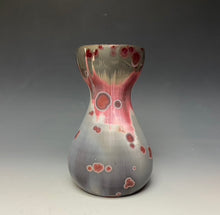 Load image into Gallery viewer, Ruby and White Glazed Bulb Vase
