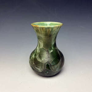 Green Galaxy Crystalline Glazed Mini Vase #3