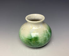 Load image into Gallery viewer, Crystalline Mini Vase in Ivory and Green
