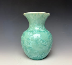 Light Green Crystalline Glazed Vase #1