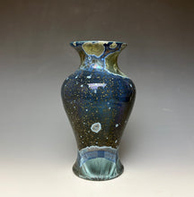 Load image into Gallery viewer, Cobalt Galaxy Crystalline Glazed Vase
