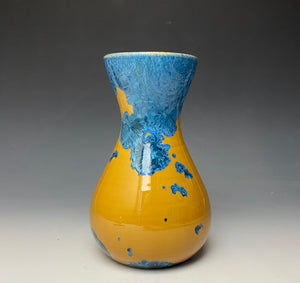 Blue and Orange Crystalline Glazed Vase