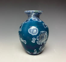 Load image into Gallery viewer, Crystalline Glazed Mini Vase in Atlantic Storm Blue
