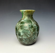 Load image into Gallery viewer, Crystalline Glazed Vase in Green Galaxy
