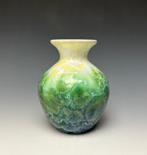 Load image into Gallery viewer, Crystalline Mini Vase in Ivory, Green and Blue 2
