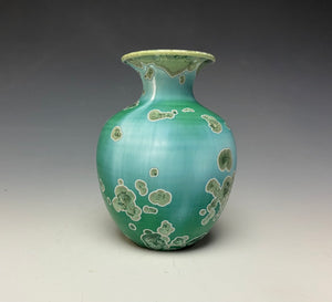 Emerald Green Crystalline Glazed Mini Vase