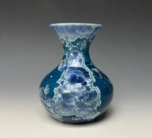 Load image into Gallery viewer, Crystalline Glazed Mini Vase in Atlantic Storm Blue 2
